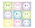Smiley Grid Glitter Clear Film Screen Print Transfer CF-PA11