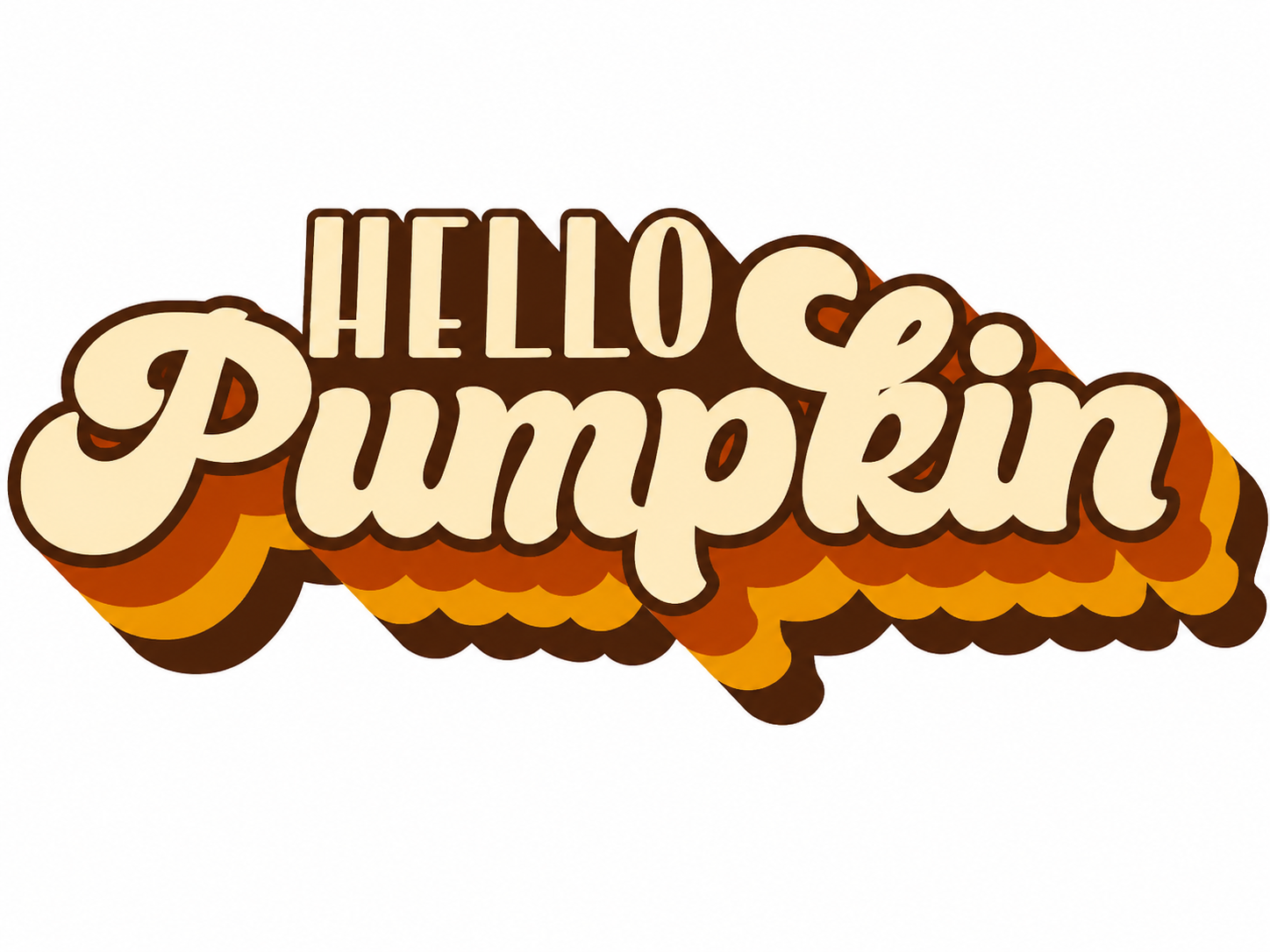 Hello Pumpkin Retro Clear Film Screen Print Transfer SP- FL06