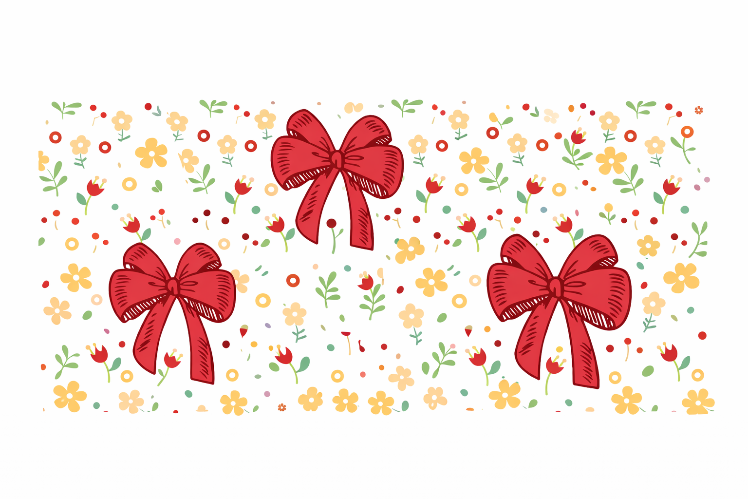 Red Bows & Flowers #BWS021