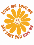 Love Me, Love Me… Glitter Clear Film Screen Print Transfer CF-PA07