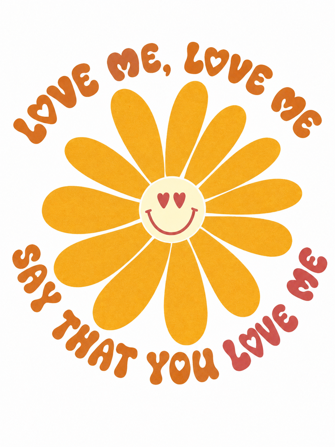 Love Me, Love Me… Glitter Clear Film Screen Print Transfer CF-PA07