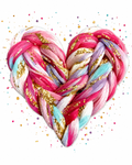 Yarn Heart Glitter Clear Film Screen Print Transfer CF-VD05