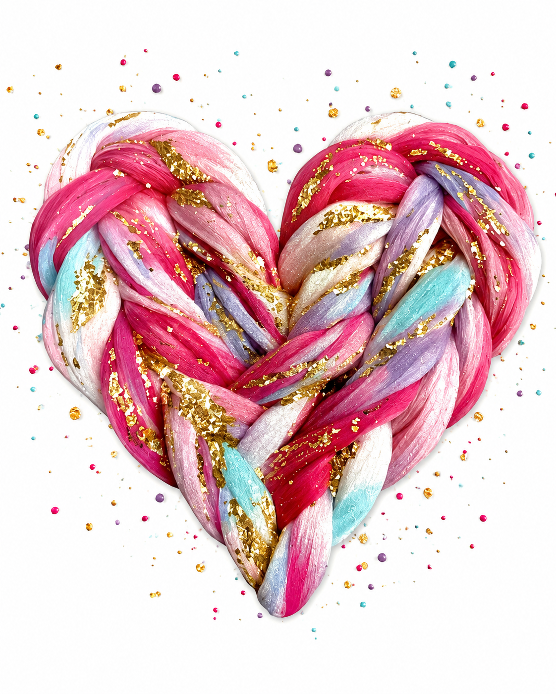 Yarn Heart Glitter Clear Film Screen Print Transfer CF-VD05
