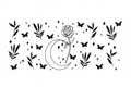 Black Leaves, Rose & Moon #FLR051