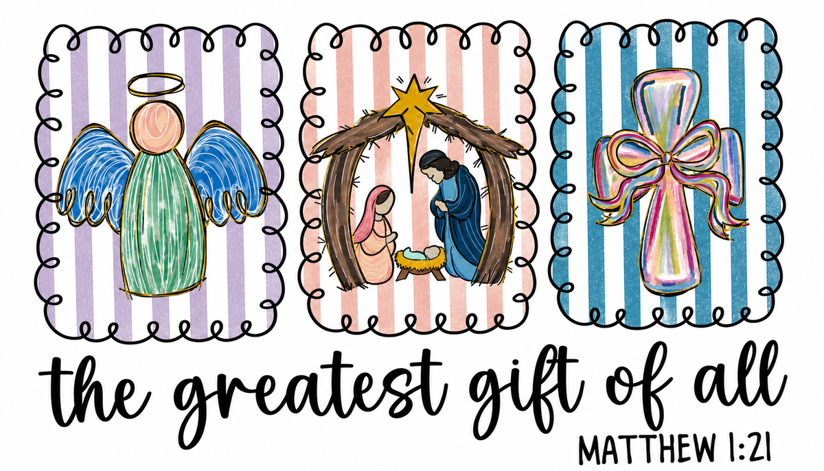 The Greatest Gift Or All Mathew… Glitter Clear Film Screen Print Transfer CF-CM15