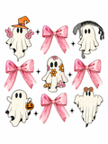 Ghost & Bows Glitter Clear Film Screen Print Transfer CF-HL06