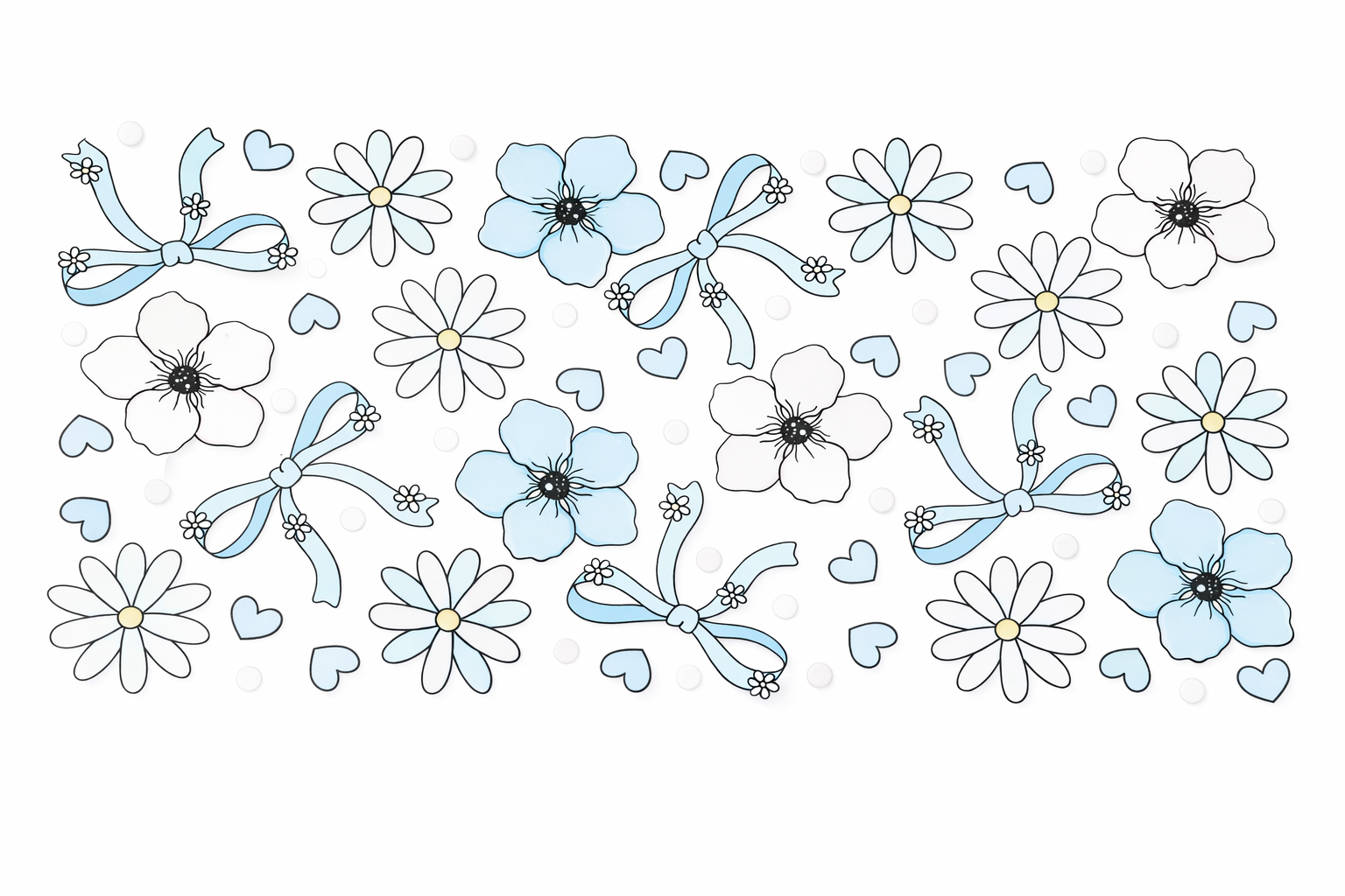 Pastel Blue Flowers #FLR058