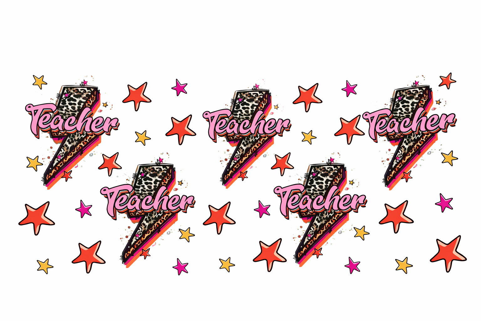 Teacher , Leopard Print & Stars #CRR012