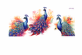3 Gorgeous Peacocks #EXT002