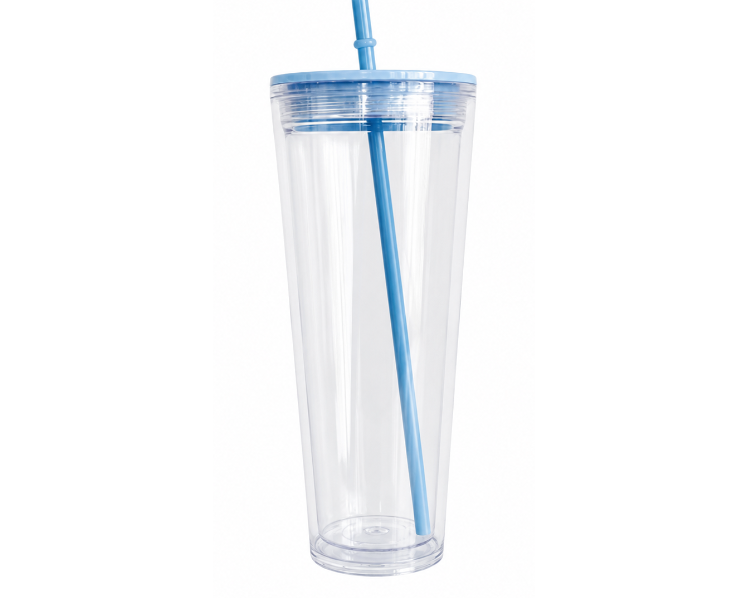 24oz NO LEAK Acrylic Customizable Snow Globe Tumbler Cup - Blue Top