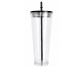 24oz NO LEAK Acrylic Customizable Snow Globe Tumbler Cup - Black Top