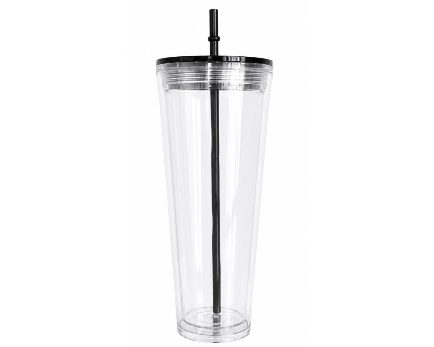 24oz NO LEAK Acrylic Customizable Snow Globe Tumbler Cup - Black Top