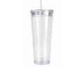 24oz NO LEAK Acrylic Customizable Snow Globe Tumbler Cup - Clear