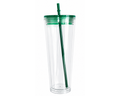 24oz NO LEAK Acrylic Customizable Snow Globe Tumbler Cup - Green Top