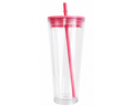 24oz NO LEAK Acrylic Customizable Snow Globe Tumbler Cup - Pink Top