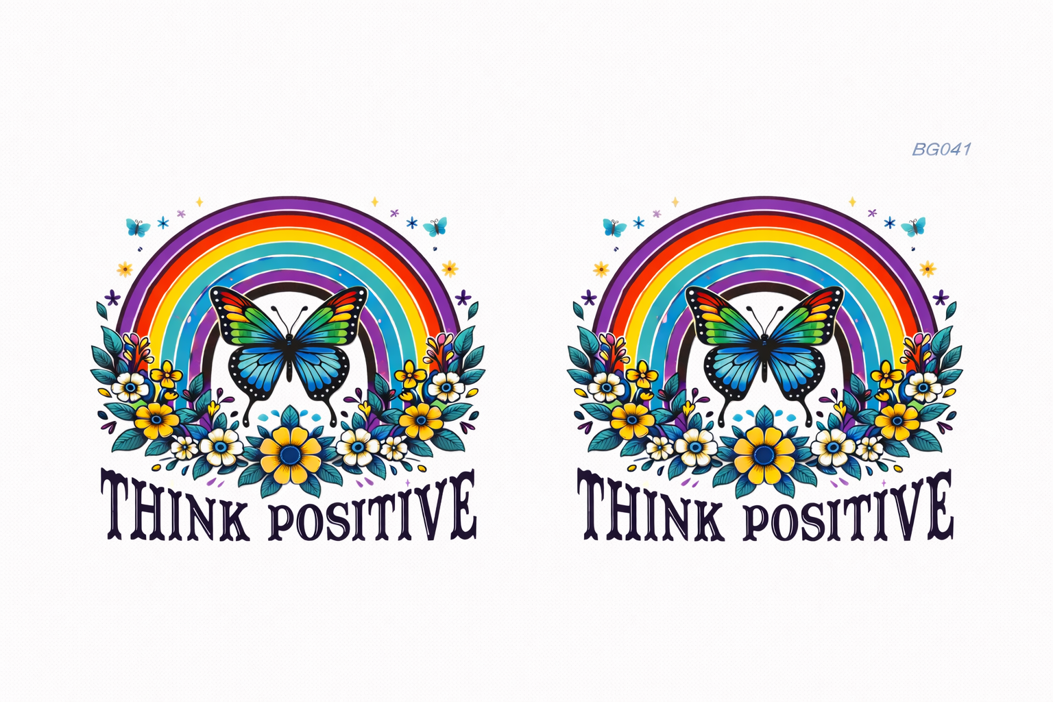 Think Positive | Butterfly & Rainbow #BG041