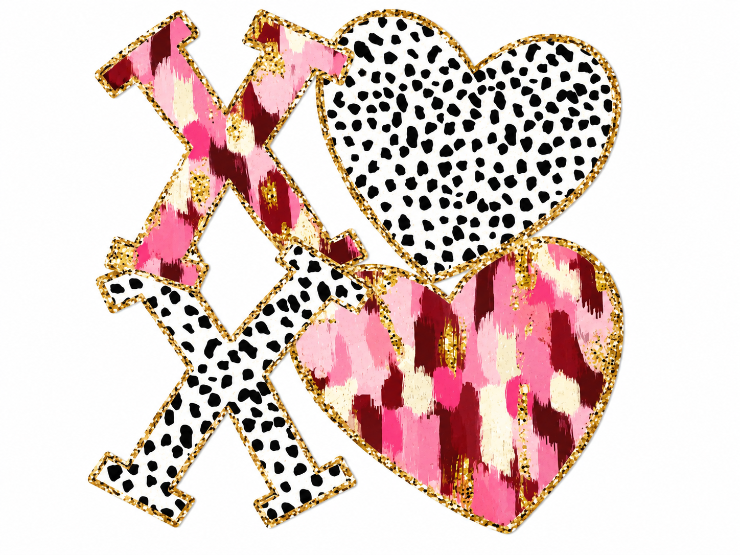 XOXO Watercolor Glitter Clear Film Screen Print Transfer CF-VD02