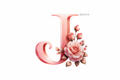 “J” Pink Floral Alphabet #AI010