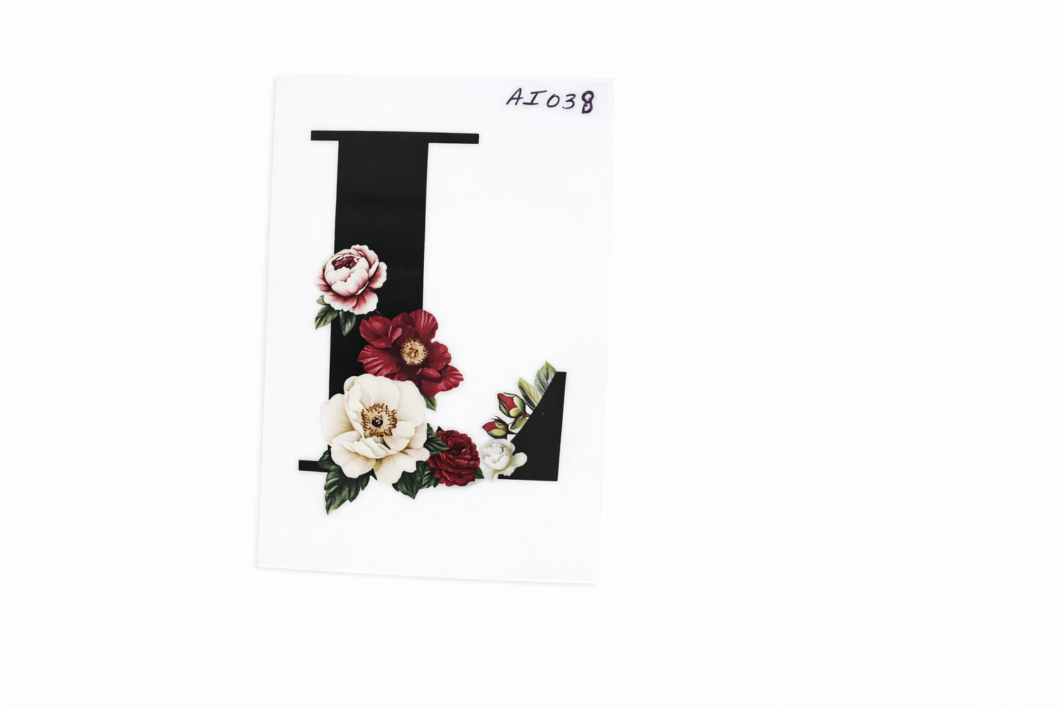 “L” Black Floral Alphabet #AI038