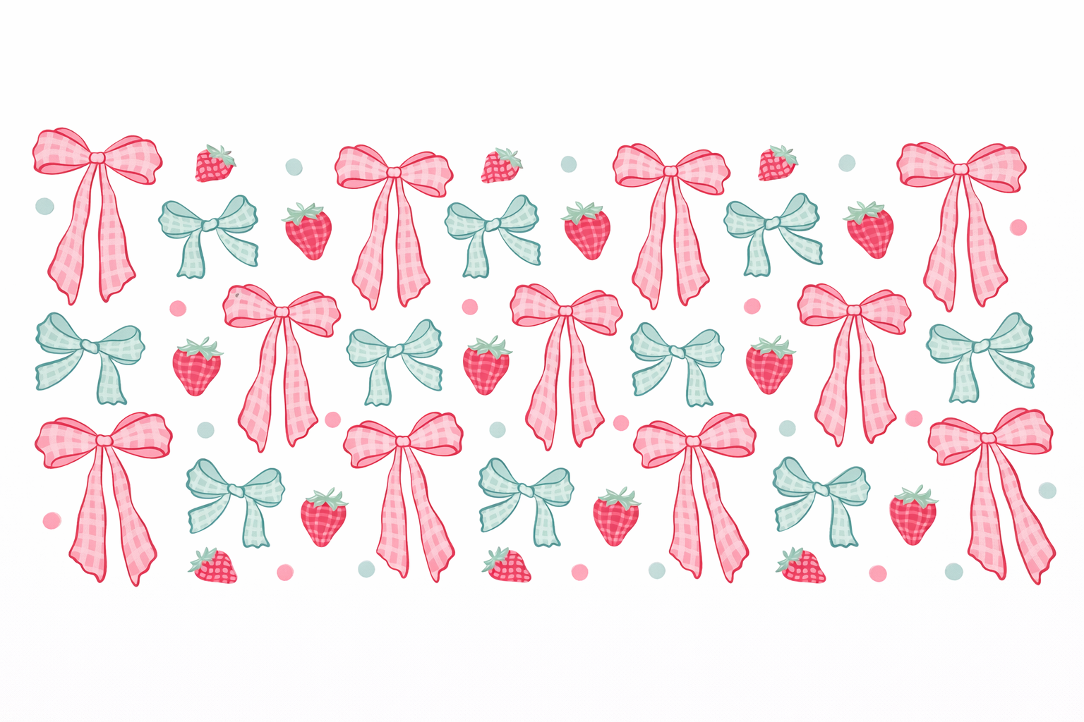 Pastel Green/Pink Gingham Bows #BWS020