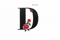 “D” Black Floral Alphabet #AI030