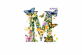 “M” Butterfly Garden Alphabet #AI065 - M