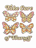 Take Care Of Yourself Glitter Clear Film Screen Print Transfer CF-PA01