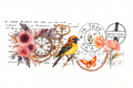 Bird, Flowers, Butterfly & Love #FLR026