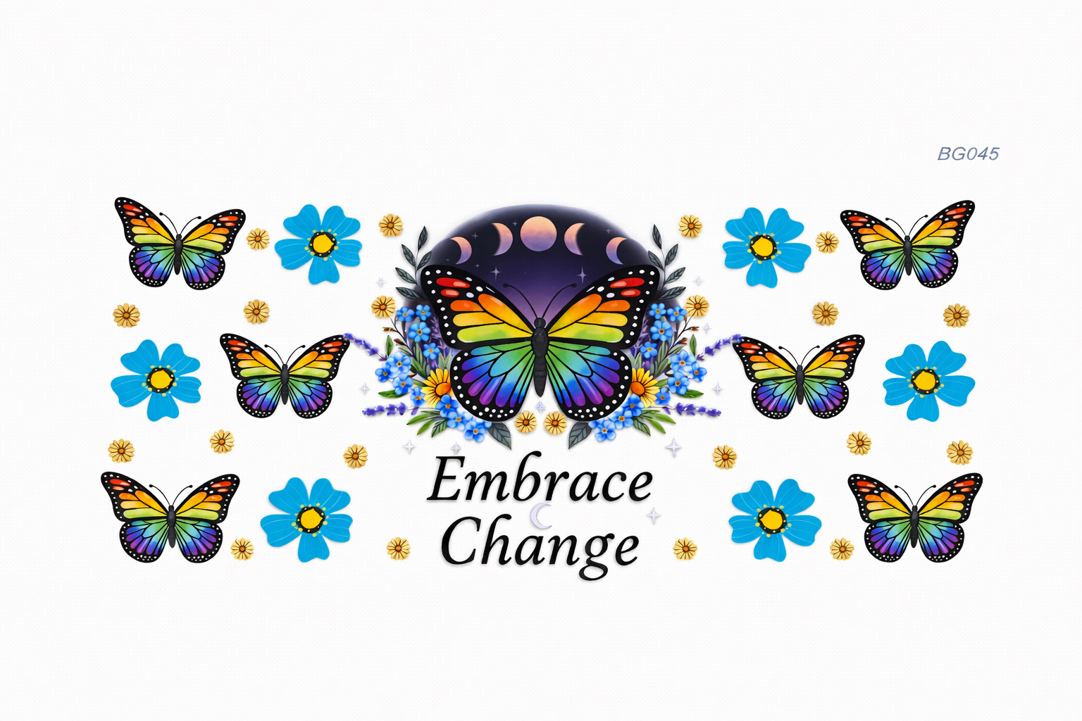 Embrace Change Rainbow Butterflies #BG045