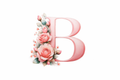 “B” Pink Floral Alphabet #AI002