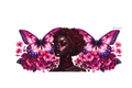Black Girl, Pink Butterflies & Pink Flowers #BGM003
