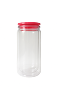 16oz Acrylic Customizable Snow Globe Cup with Pink Top