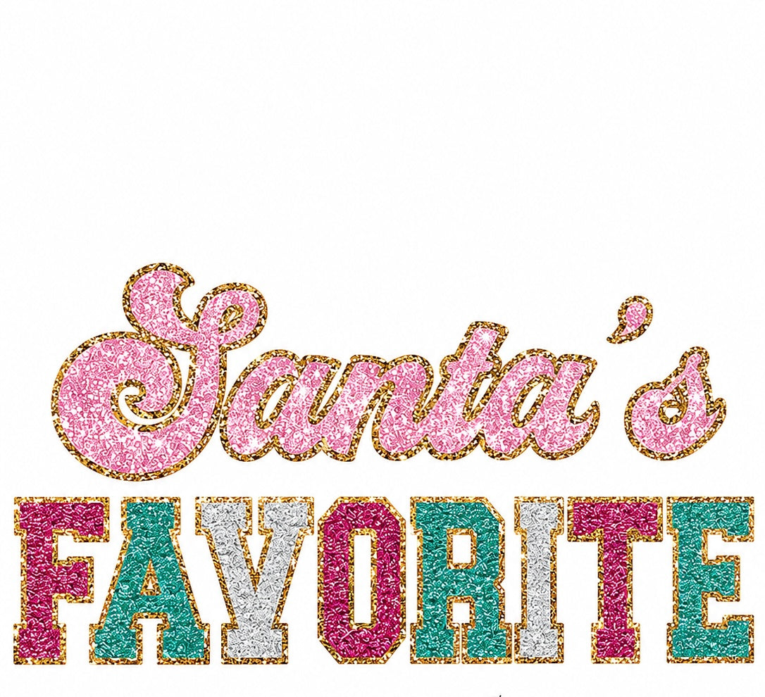 Santa’s Favorite Glitter Clear Film Screen Print Transfer CF-CM02