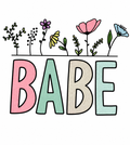 Babe Glitter Clear Film Screen Print Transfer CF-PS04