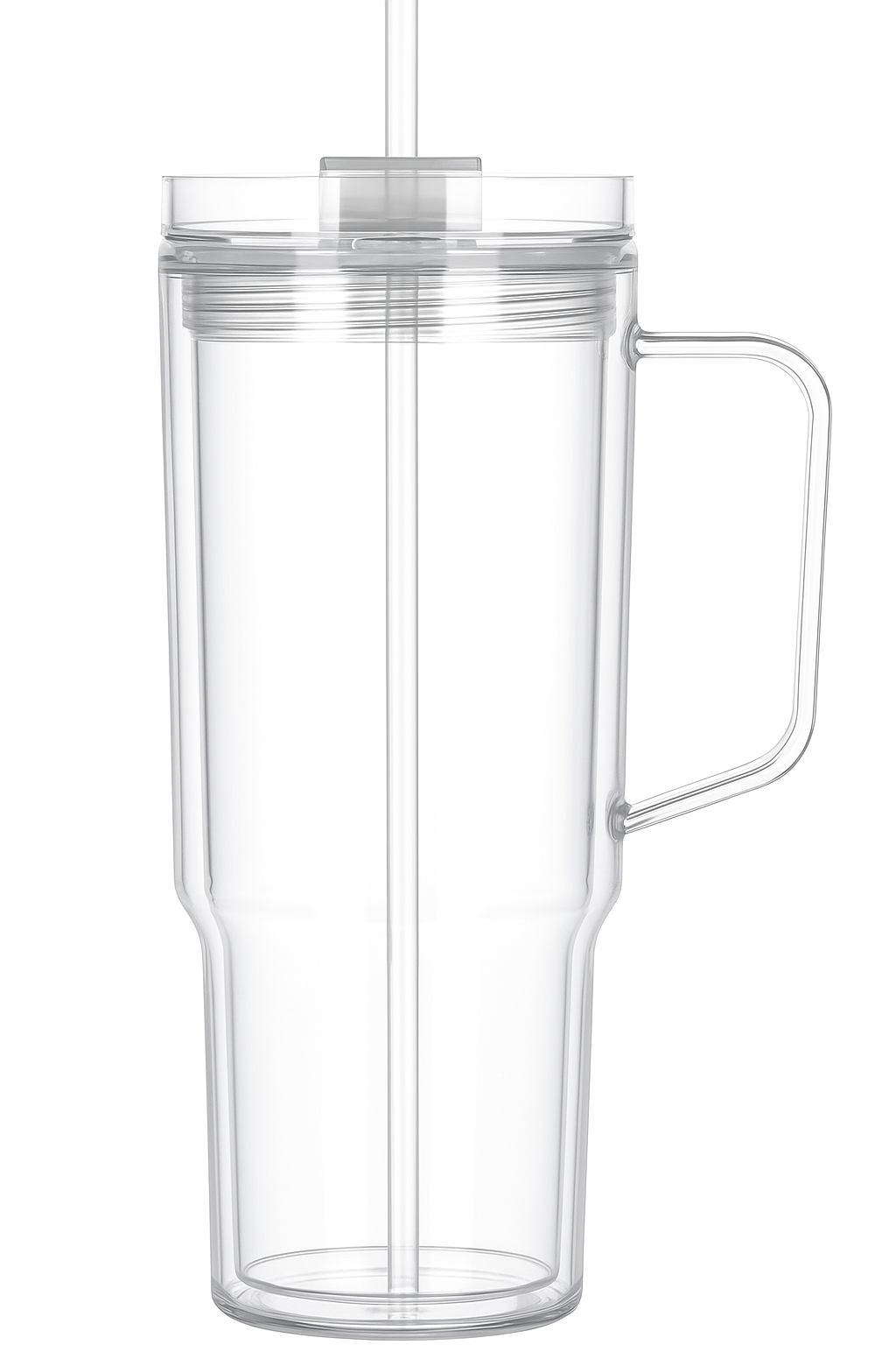 40oz Acrylic Customizable Snow Globe Tumbler Cup With Handle