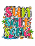 Sun, Salt & Sand Glitter Clear Film Screen Print Transfer CF-SM02