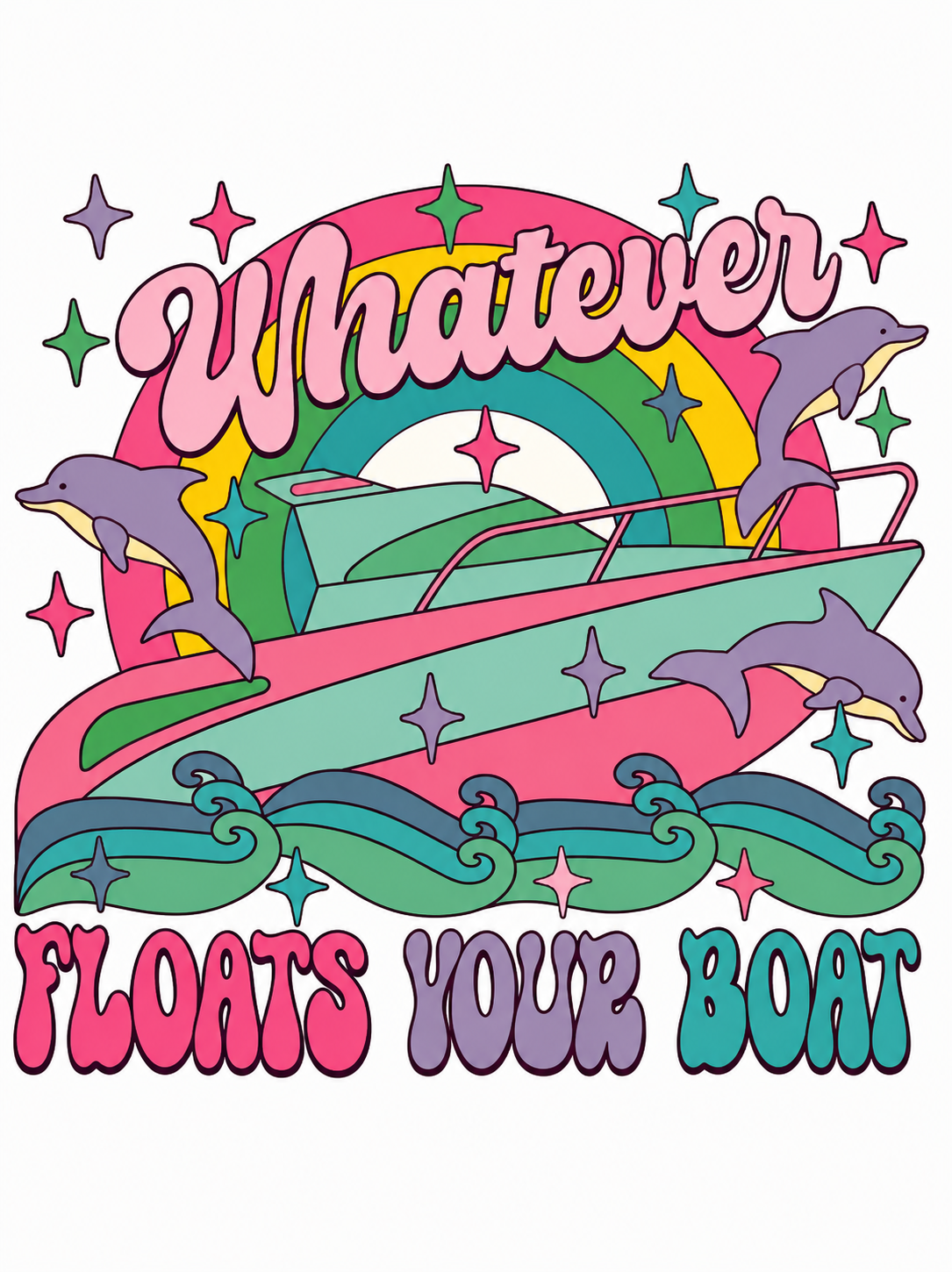 Whatever Floats…Glitter Clear Film Screen Print Transfer CF- PA03