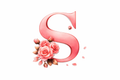 “S” Pink Floral Alphabet #AI019