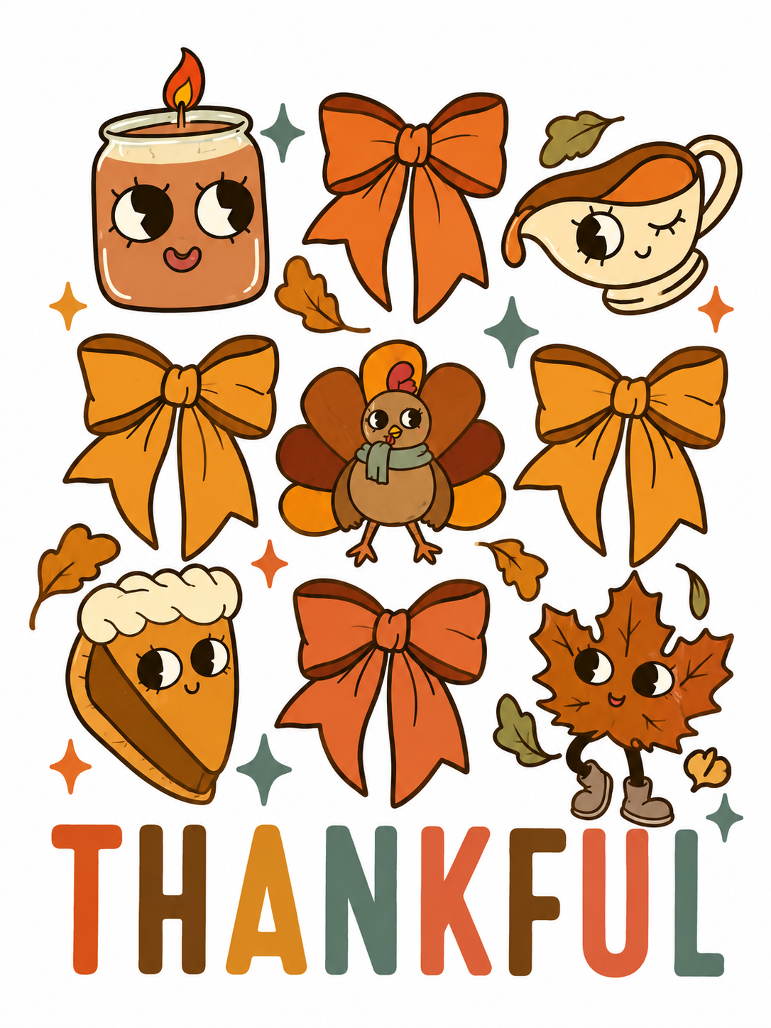 Thankful Glitter Clear Film Screen Print Transfer CP-TG03