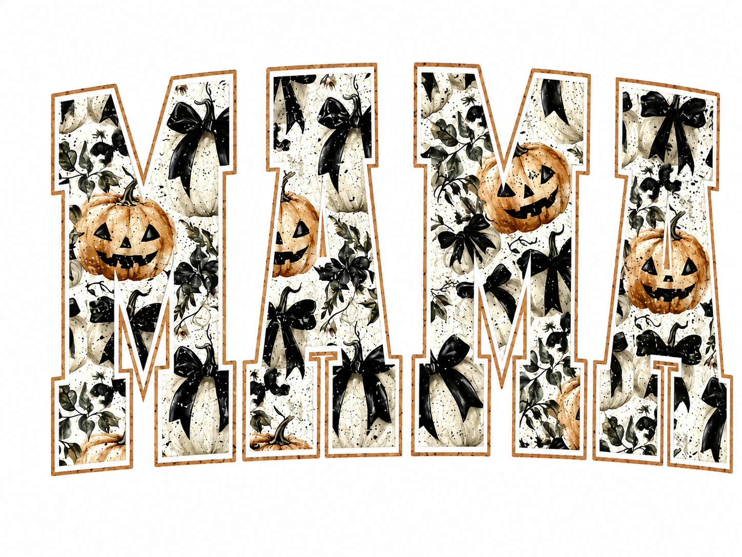 Mama Halloween Pattern Glitter Clear Film Screen Print Transfer CF-MM04