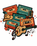 Country Mixtapes Glitter Clear Film Screen Print Transfer CF-RV02
