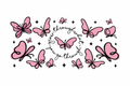 Lavender Pink Butterflies #BG062