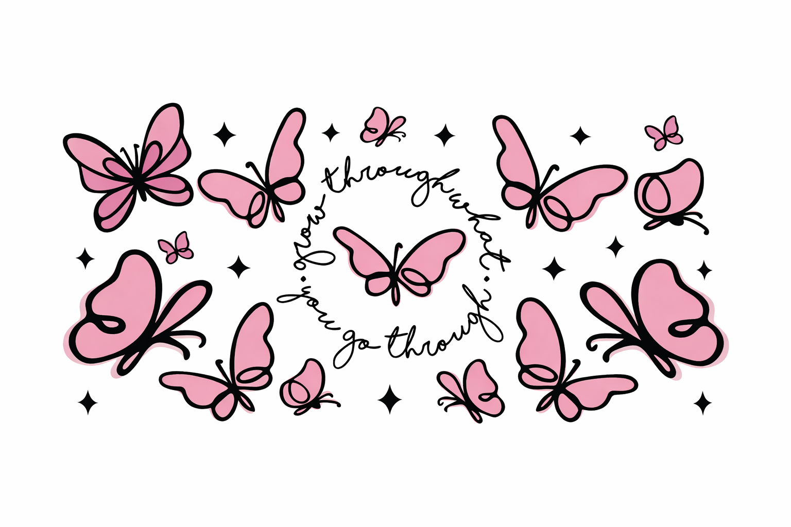 Lavender Pink Butterflies #BG062