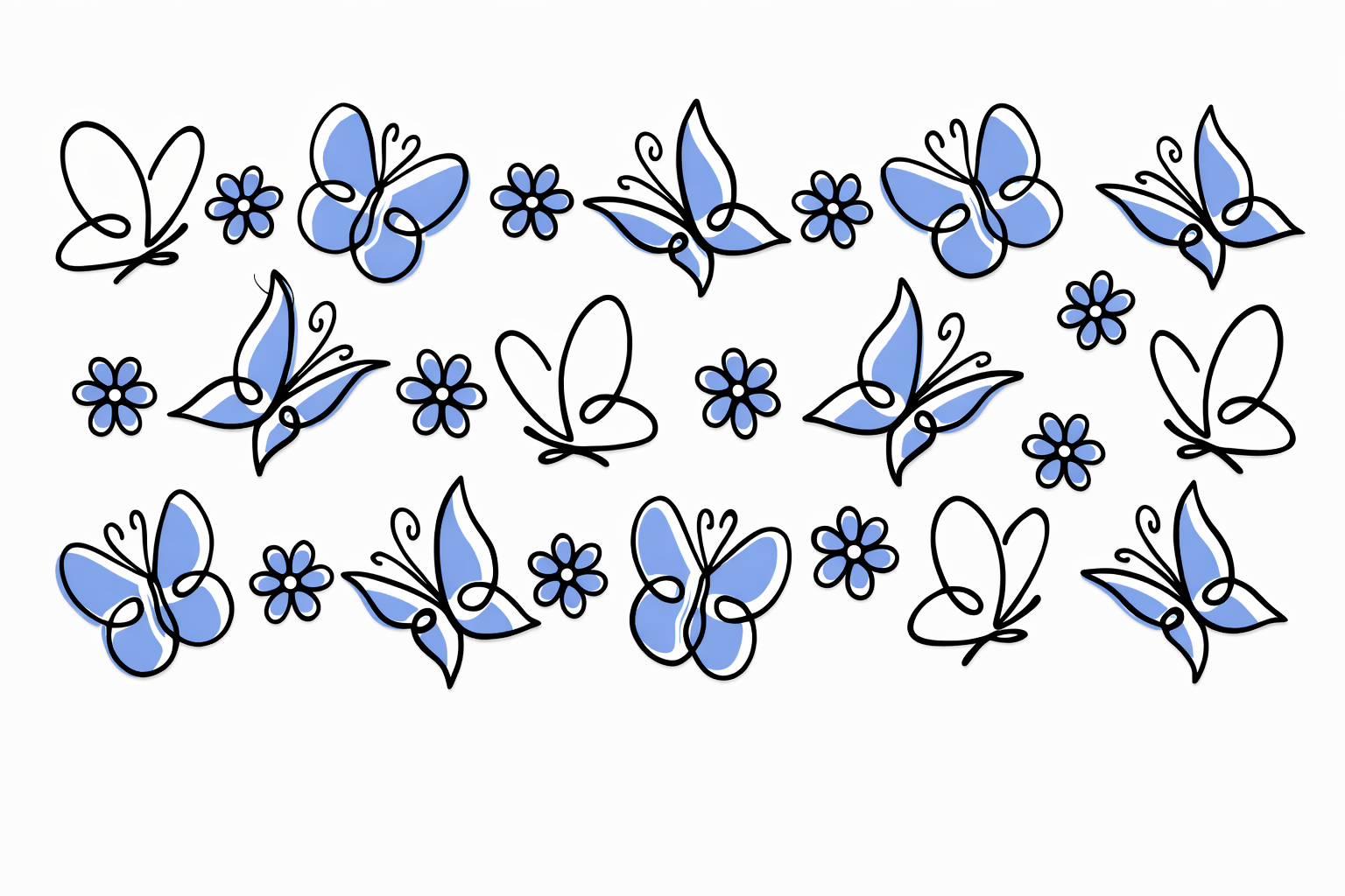 Blue Butterflies #BG064