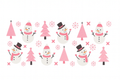 Pink Snowmen & Christmas Trees #CHR075