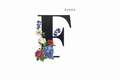 “F” Black Floral Alphabet #AI032