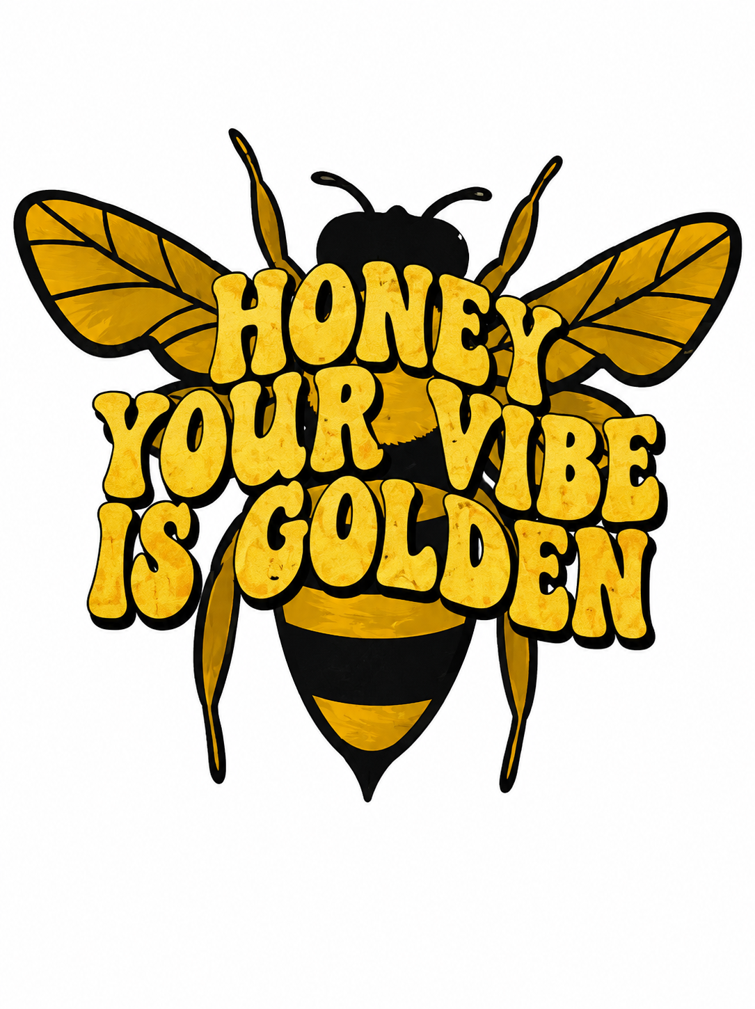 Honey Your Vibe…. Glitter Clear Film Screen Print Transfer CF-PA06