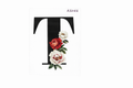 “T” Black Floral Alphabet #AI046