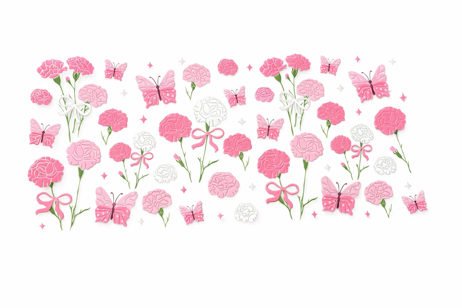 Pink Flowers & Butterflies #FLR057