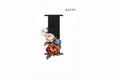 “I” Black Floral Alphabet #AI035